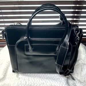 McKlein USA Ladies’ Black Leather Lake Forest Laptop Bag Briefcase